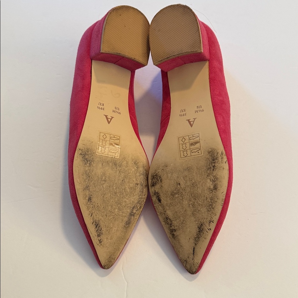 Anthropologie Pink Suede Block Heel Pumps - Picture 4 of 5